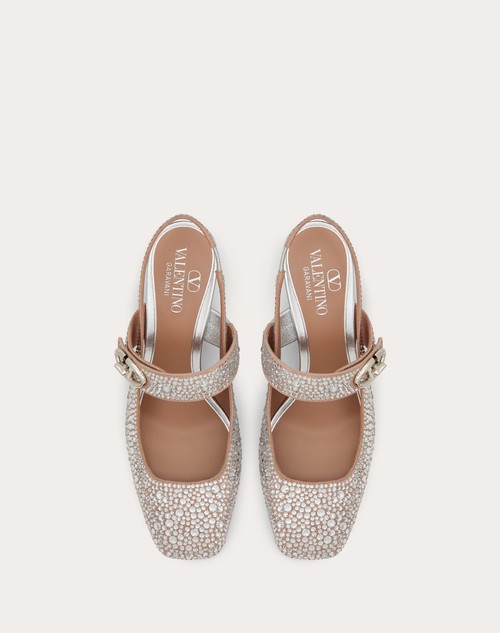 Red Valentino DÉCOLLETÉ SLINGBACK MARY-JANE VLOGO LOCKER CON CRISTALLI 60MM Enormi sconti