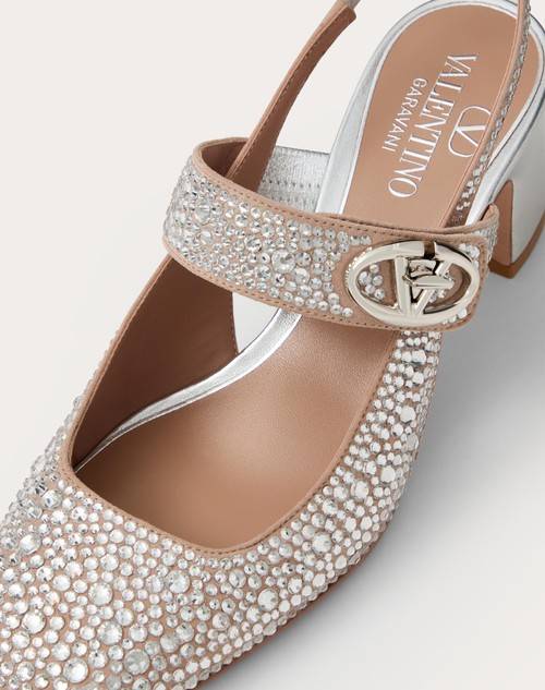 Red Valentino DÉCOLLETÉ SLINGBACK MARY-JANE VLOGO LOCKER CON CRISTALLI 60MM Enormi sconti