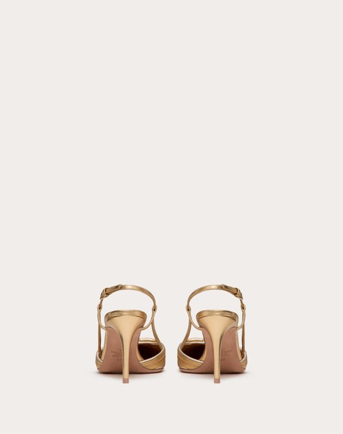 Red Valentino DÉCOLLETÉ SLINGBACK VLOGO SIGNATURE METALIZZATO CON RICAMO CORNELY 80MM Esporta salva