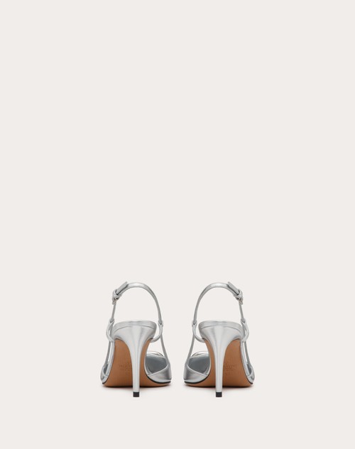 Red Valentino DÉCOLLETÉ SLINGBACK VLOGO SIGNATURE IN NAPPA LAMINATA 80MM Sconti questo mese
