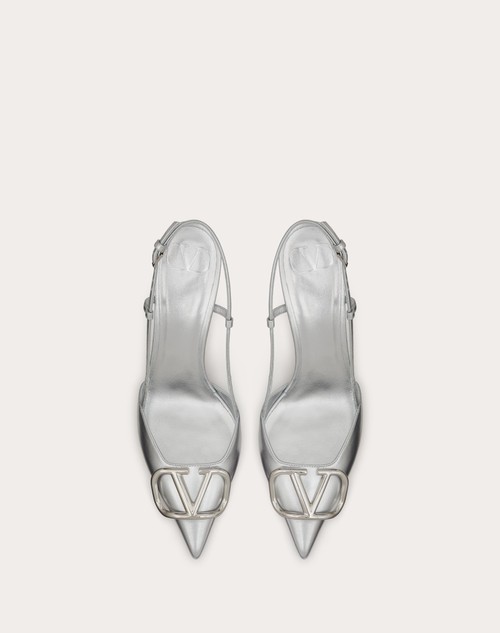 Red Valentino DÉCOLLETÉ SLINGBACK VLOGO SIGNATURE IN NAPPA LAMINATA 80MM Sconti questo mese