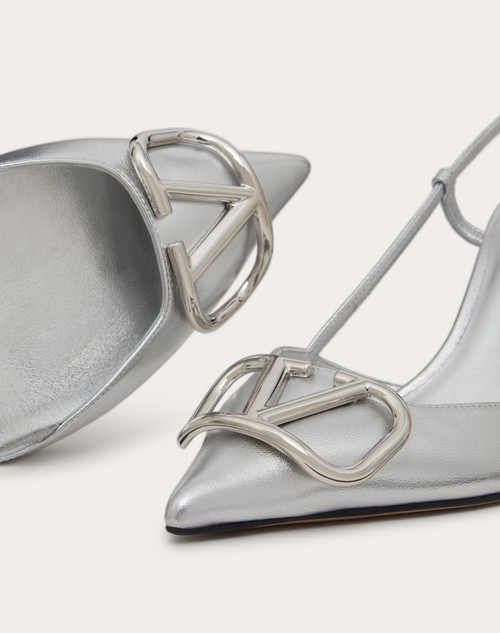 Red Valentino DÉCOLLETÉ SLINGBACK VLOGO SIGNATURE IN NAPPA LAMINATA 80MM Sconti questo mese