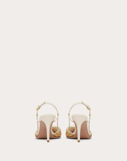 Red Valentino DÉCOLLETÉ SLINGBACK VLOGO SIGNATURE IN RAFIA INTRECCIATA 80MM Italia