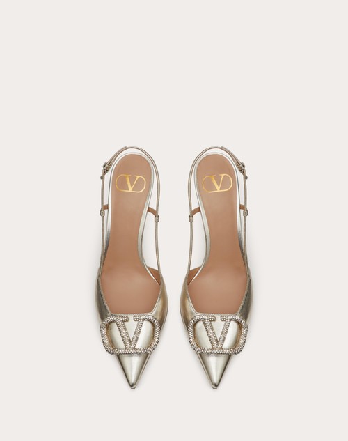 Red Valentino DÉCOLLETÉ SLINGBACK VLOGO GLOW IN NAPPA LAMINATA 80MM Promozione