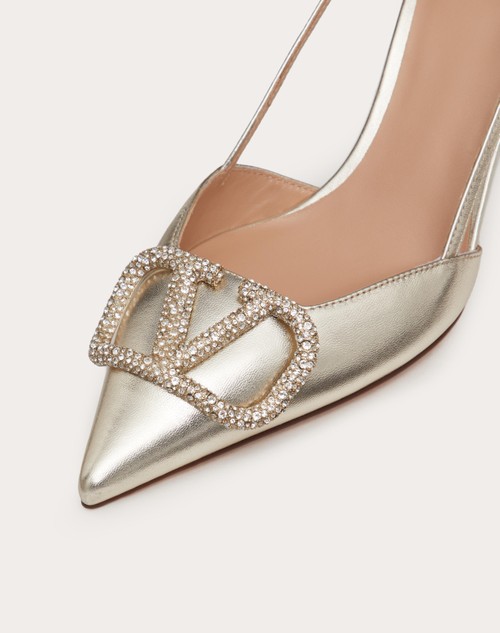 Red Valentino DÉCOLLETÉ SLINGBACK VLOGO GLOW IN NAPPA LAMINATA 80MM Promozione
