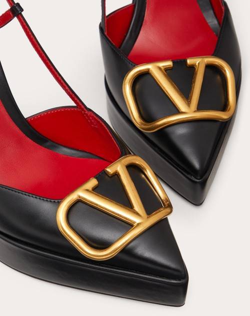 Red Valentino DÉCOLLETÉ SLINGBACK CON PLATEAU VLOGO SIGNATURE IN VITELLO 120MM Consegna Veloce
