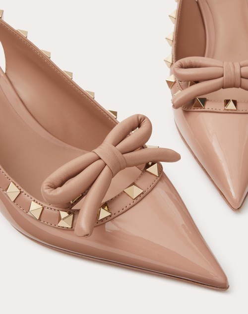 Red Valentino DÉCOLLETÉ SLINGBACK ROCKSTUD BOW IN VERNICE 60MM Shopping Online