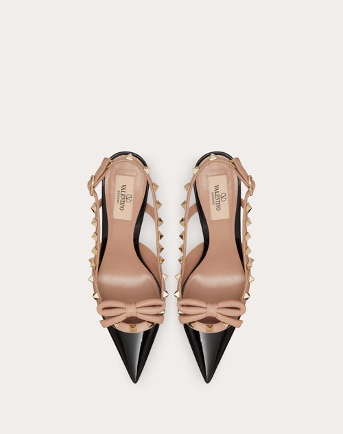 Red Valentino DÉCOLLETÉ SLINGBACK ROCKSTUD BOW IN VERNICE 100MM Affare Del Giorno