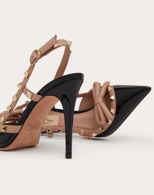 Red Valentino DÉCOLLETÉ SLINGBACK ROCKSTUD BOW IN VERNICE 100MM Affare Del Giorno