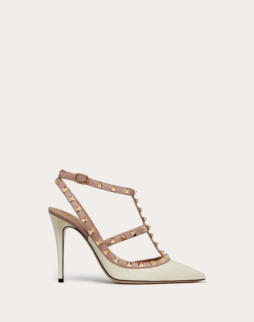 Red Valentino DÉCOLLETÉ ROCKSTUD IN VERNICE CON CINTURINI 100MM Prezzo Ridotto