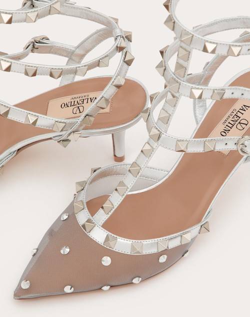 Red Valentino DÉCOLLETÉ ROCKSTUD IN RETE CON CRISTALLI E CINTURINI 65MM Sottocosto