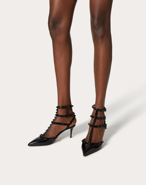 Red Valentino DÉCOLLETÉ ROCKSTUD IN VERNICE CON CINTURINI E BORCHIE IN TONO 65MM Convenienza