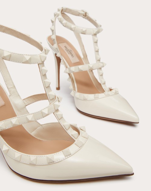 Red Valentino DÉCOLLETÉ ROCKSTUD IN VERNICE CON CINTURINI E BORCHIE IN TONO 100MM Outlet