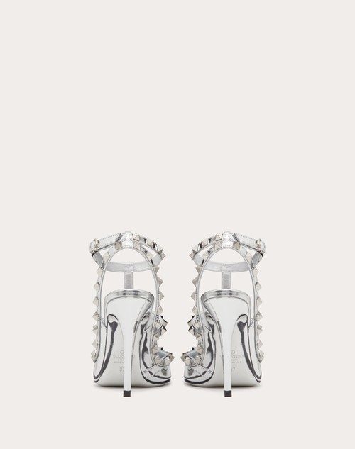 Red Valentino DÉCOLLETÉ ROCKSTUD IN SPECCHIO CON CINTURINI E BORCHIE IN TONO 100MM In Vendita