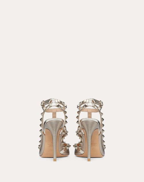 Red Valentino DÉCOLLETÉ ROCKSTUD METALLIZZATA CON CINTURINI 100MM Saldi Di Fabbrica