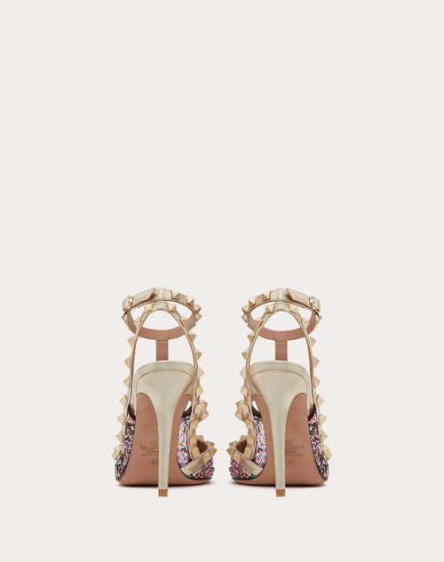 Red Valentino DÉCOLLETÉ ROCKSTUD CON RICAMO PAILLETTES E CINTURINI 100MM I Più Venduti
