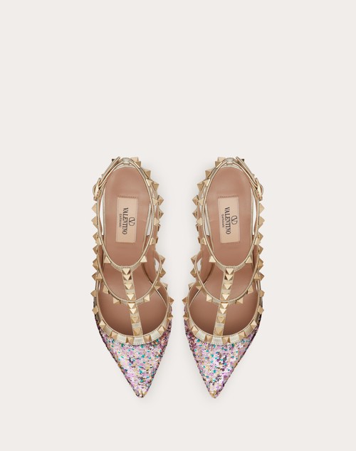 Red Valentino DÉCOLLETÉ ROCKSTUD CON RICAMO PAILLETTES E CINTURINI 100MM I Più Venduti