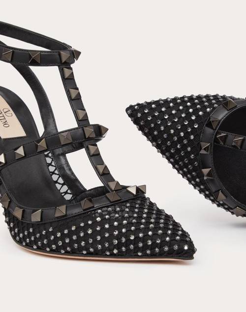 Red Valentino DÉCOLLETÉ ROCKSTUD IN RETE CON CRISTALLI E CINTURINI 100MM Vendite Flash