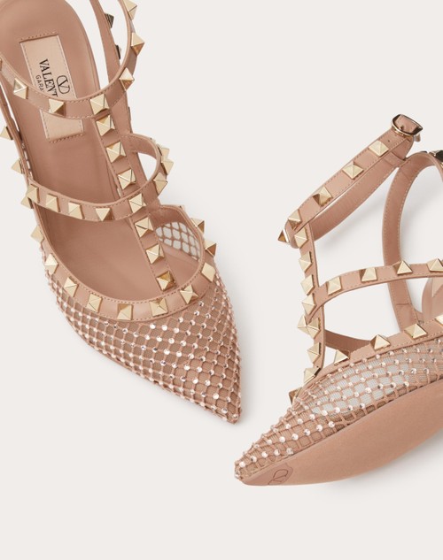 Red Valentino DÉCOLLETÉ ROCKSTUD IN RETE CON CRISTALLI E CINTURINI 100MM Negozio