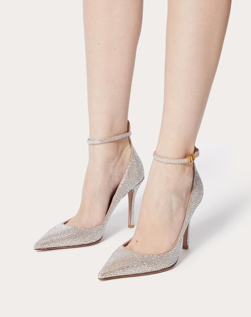 Red Valentino DÉCOLLETÉ VALENTINO GARAVANI TAN-GO CON CRISTALLI 100MM Nuova