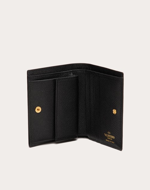Red Valentino PORTAFOGLIO COMPATTO VLOGO SIGNATURE IN VITELLO GRANATO Fornitura limitata