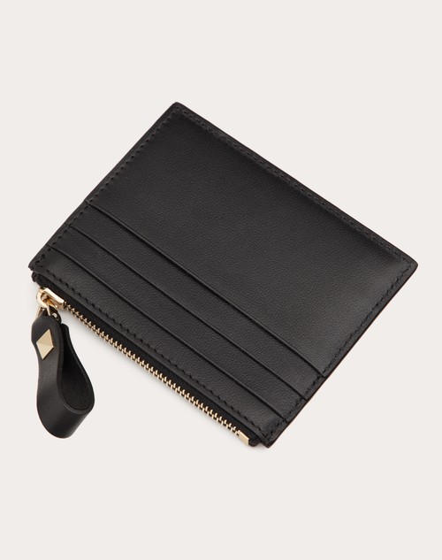 Red Valentino PORTACARTE ROCKSTUD IN VITELLO CON ZIP Black Friday