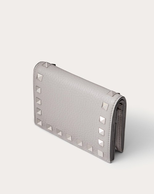 Red Valentino PORTAFOGLIO PICCOLO ROCKSTUD IN VITELLO GRANATO Offerta Giorno del Papà