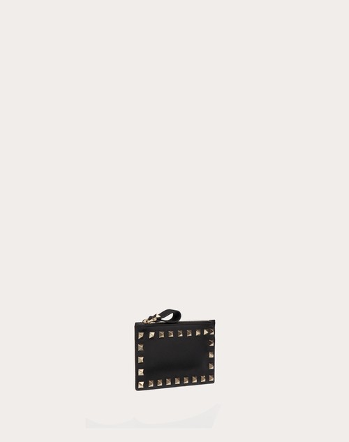 Red Valentino PORTACARTE CON ZIP ROCKSTUD IN VITELLO Offerta temporanea
