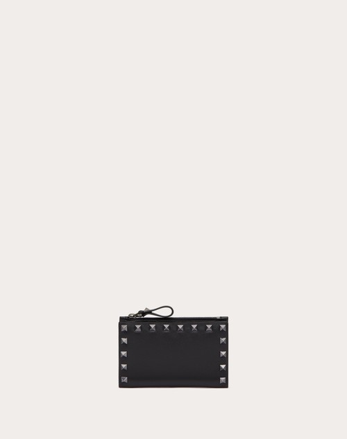 Red Valentino PORTACARTE CON ZIP ROCKSTUD IN VITELLO Offerte esclusive