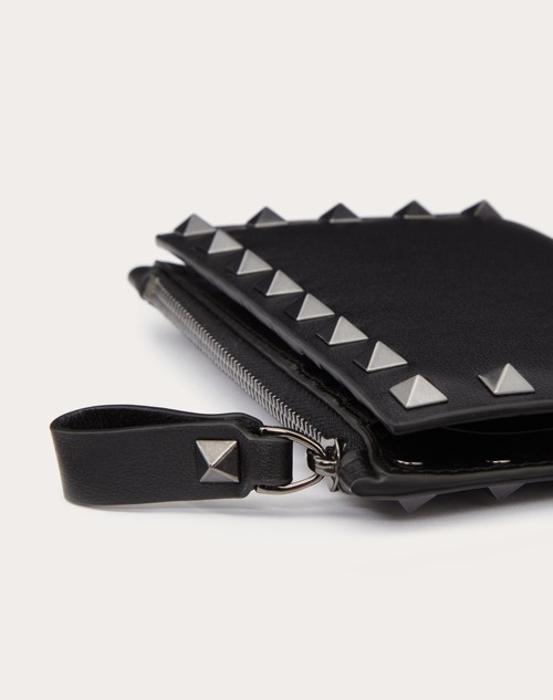 Red Valentino PORTACARTE CON ZIP ROCKSTUD IN VITELLO Offerte esclusive