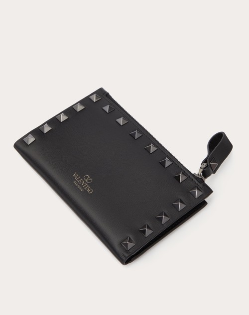 Red Valentino PORTACARTE CON ZIP ROCKSTUD IN VITELLO Offerte esclusive