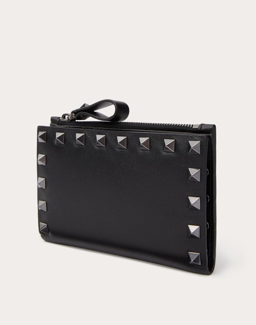 Red Valentino PORTACARTE CON ZIP ROCKSTUD IN VITELLO Offerte esclusive