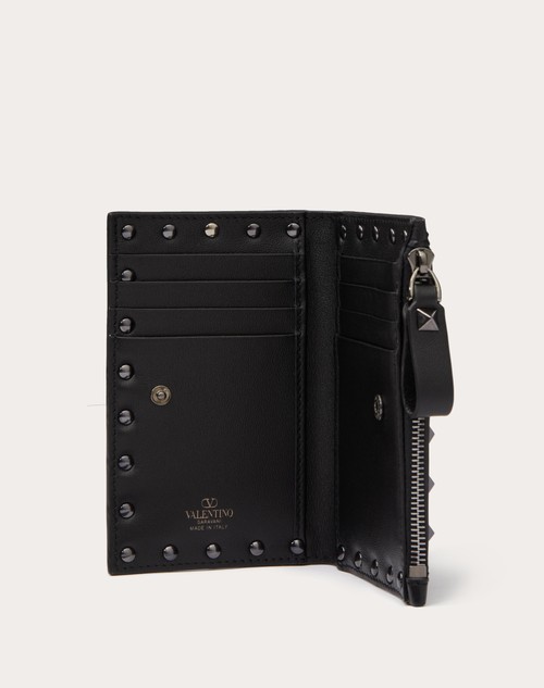 Red Valentino PORTACARTE CON ZIP ROCKSTUD IN VITELLO Offerte esclusive