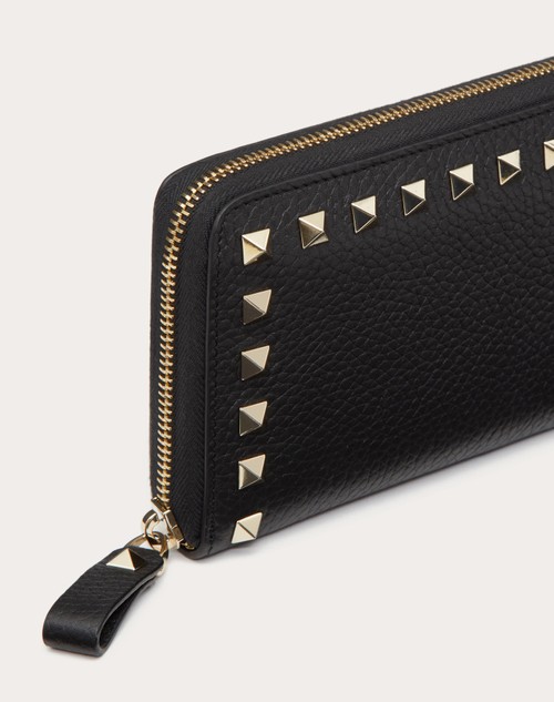 Red Valentino PORTAFOGLIO CON ZIP ROCKSTUD IN VITELLO GRANATO Grandi sconti