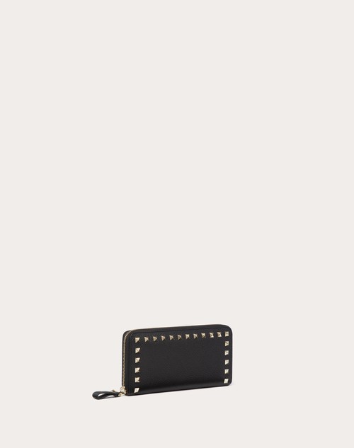 Red Valentino PORTAFOGLIO CON ZIP ROCKSTUD IN VITELLO GRANATO Grandi sconti