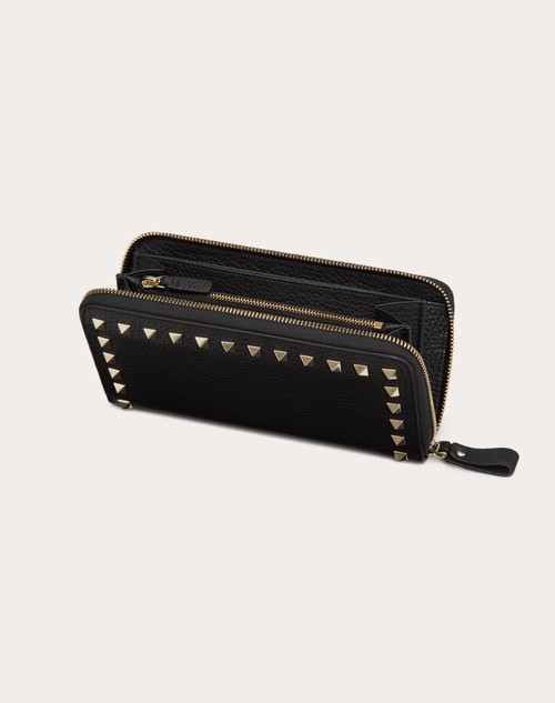 Red Valentino PORTAFOGLIO CON ZIP ROCKSTUD IN VITELLO GRANATO Grandi sconti