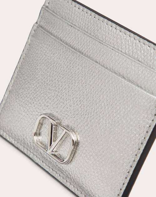 Red Valentino PORTACARTE VLOGO SIGNATURE IN VITELLO GRANATO METALLIZZATO Comprane uno, ottenene uno gratis
