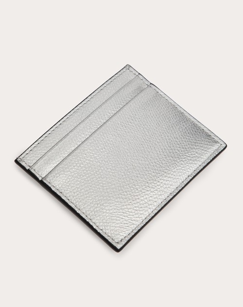 Red Valentino PORTACARTE VLOGO SIGNATURE IN VITELLO GRANATO METALLIZZATO Comprane uno, ottenene uno gratis