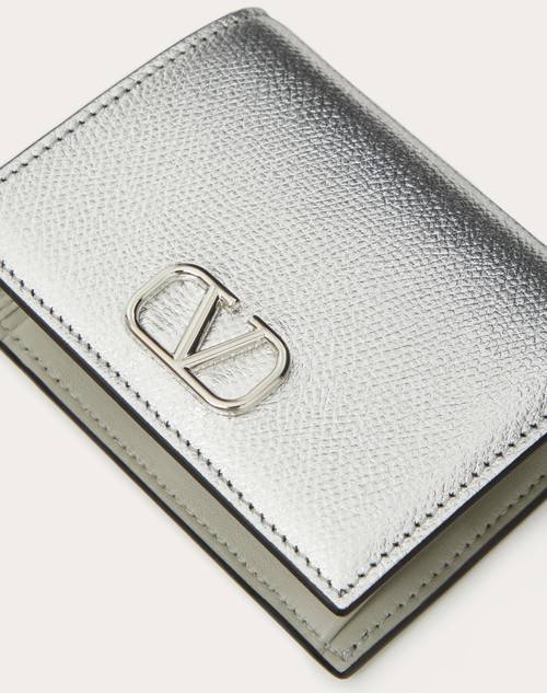Red Valentino PORTAFOGLIO COMPATTO VLOGO SIGNATURE IN VITELLO GRANATO METALLIZZATO Enormi risparmi