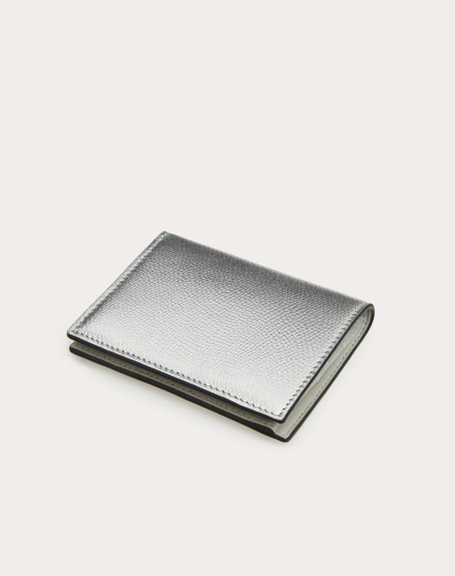 Red Valentino PORTAFOGLIO COMPATTO VLOGO SIGNATURE IN VITELLO GRANATO METALLIZZATO Enormi risparmi