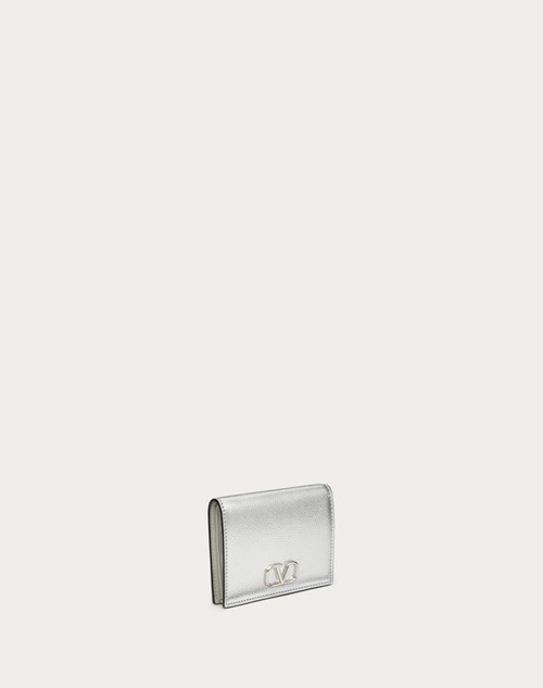 Red Valentino PORTAFOGLIO COMPATTO VLOGO SIGNATURE IN VITELLO GRANATO METALLIZZATO Enormi risparmi