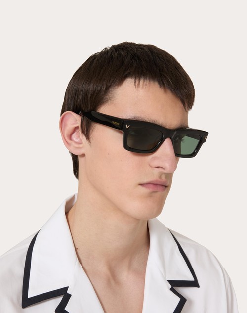 Red Valentino V-SHARP OCCHIALE RETTANGOLARE IN ACETATO Ultimi tre giorni