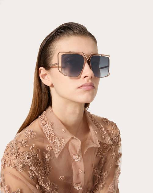 Red Valentino V - LIGHT OCCHIALE SQUADRATO OVERSIZE IN TITANIO Fino al 60% di sconto