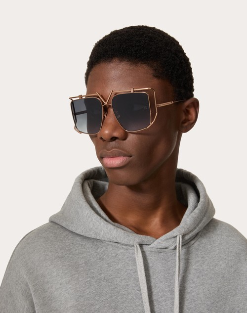 Red Valentino V - LIGHT OCCHIALE SQUADRATO OVERSIZE IN TITANIO Fino al 60% di sconto