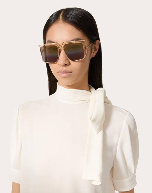 Red Valentino V - LIGHT OCCHIALE SQUADRATO OVERSIZE IN TITANIO Fino al 65% di sconto