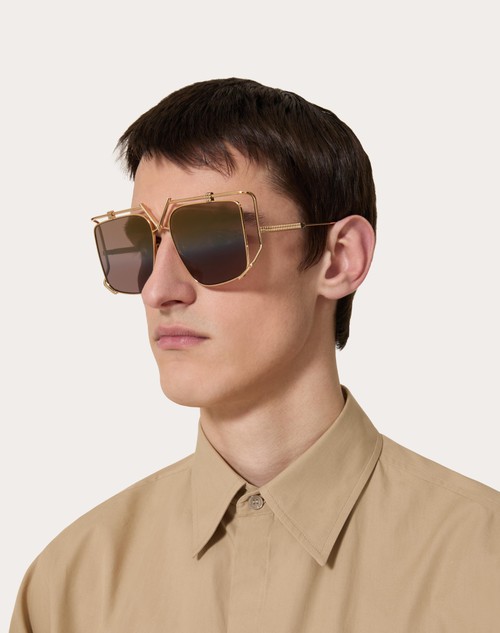 Red Valentino V - LIGHT OCCHIALE SQUADRATO OVERSIZE IN TITANIO Fino al 65% di sconto