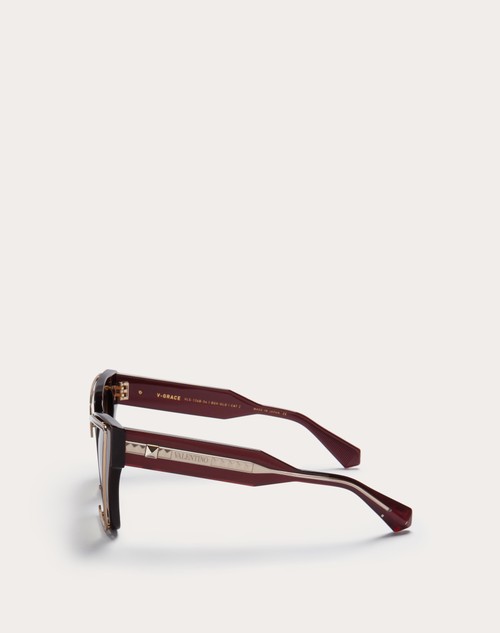 Red Valentino V - GRACE OCCHIALE CAT-EYE OVERSIZE IN ACETATO CON DETTAGLI IN TITANIO Super sconto