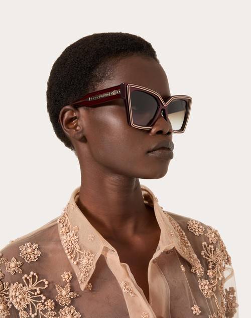 Red Valentino V - GRACE OCCHIALE CAT-EYE OVERSIZE IN ACETATO CON DETTAGLI IN TITANIO Super sconto