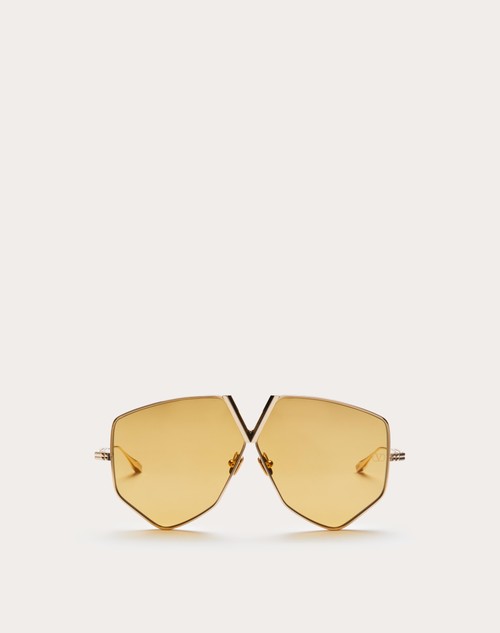 Red Valentino V - HEXAGON OCCHIALE PILOT OVERSIZE IN TITANIO Nuovo