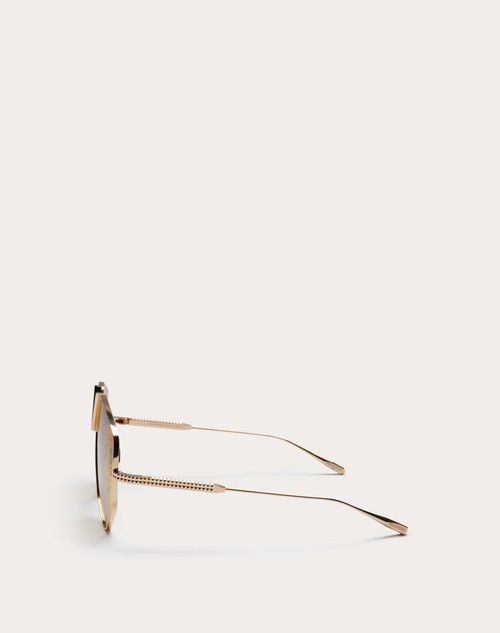 Red Valentino V - HEXAGON OCCHIALE PILOT OVERSIZE IN TITANIO Nuovo